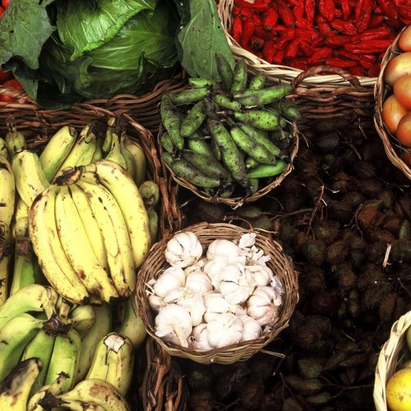 Colours and shapes show the great diversity of local products. La Cocha, Colombia Northern Andes Ecoregion